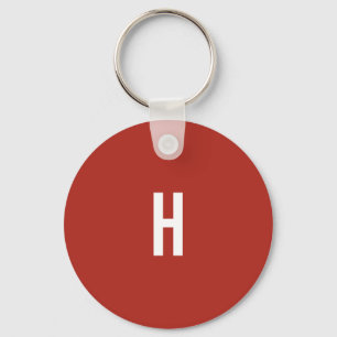 Monogram Eigen Naam Initiaal Minimalistische Bakst Sleutelhanger