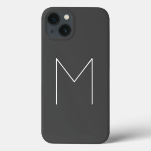 Monogram Eigen naam Initiaal Modern Plain Minimali iPhone 13 Hoesje