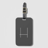 Monogram Eigen naam Initiaal Moderne Minimale Grij Bagagelabel (Voorkant (verticaal))