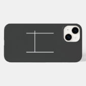 Monogram Eigen naam Initiaal Moderne Minimale Grij Case-Mate iPhone Case (Achterkant (horizontaal))