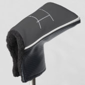 Monogram Eigen naam Initiaal Moderne Minimale Grij Golfheadcover (3/4 voorkant)