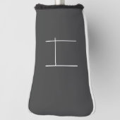 Monogram Eigen naam Initiaal Moderne Minimale Grij Golfheadcover (Draai 90)