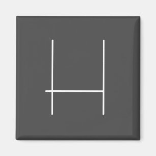 Monogram Eigen naam Initiaal Moderne Minimale Grij Magneet