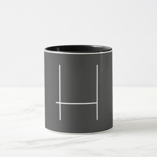 Monogram Eigen naam Initiaal Moderne Minimale Grij Mok (Midden)