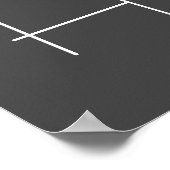 Monogram Eigen naam Initiaal Moderne Minimale Grij Poster (Hoek)