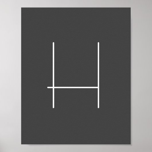 Monogram Eigen naam Initiaal Moderne Minimale Grij Poster (Voorkant)
