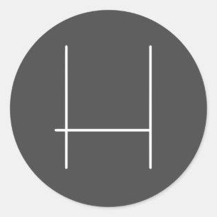 Monogram Eigen naam Initiaal Moderne Minimale Grij Ronde Sticker