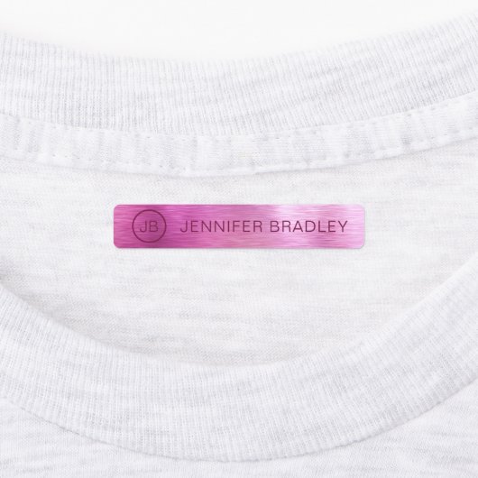 Monogram Eigen naam Kleding Labels Metallic (Aangebracht)