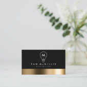 Monogram Electrician Bold Black Gold Carte de visi (Debout devant)