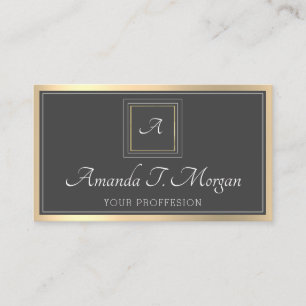 Monogram Elegant Afspraak Grijs Roos Ingelijst Gri Visitekaartje