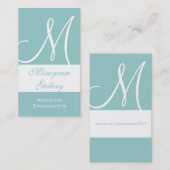 Monogram Elegant Blue Visitekaartje (Voorkant / Achterkant)