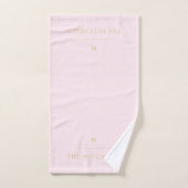 Monogram Elegant Blush Pink Gold Classy Chic Bad Handdoek (Handdoek)
