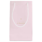 Monogram Elegant Blush Pink Gold Classy Chic Klein Cadeauzakje (Voorkant)
