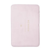 Monogram Elegant Blush Pink Gold Minimalist Classy Badmat (Voorkant Verticaal)