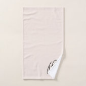 Monogram Elegant Blush Pink Script Chic Stijlvol Bad Handdoek (Handdoek)