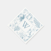 Monogram Elegant Botanical Wedding Servet (Hoek)