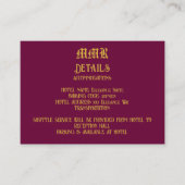 Monogram Elegant Bourgogne & Goud Details QR-code Informatiekaartje (Voorkant)