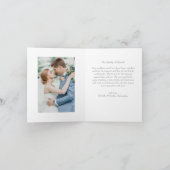 Monogram Elegant Dusty Blue Wedding Bedankkaart (Binnen)