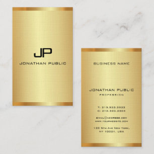 Monogram elegant Faux Gold-verticaal aanpassen Visitekaartje
