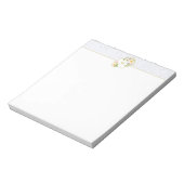 Monogram Elegant Floral Marble Chic Pastel Notitie Notitieblok (Gedraaid)