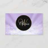 Monogram Elegant Glitter Paarse QR-code Visitekaartje (Achterkant)