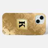 Monogram Elegant Gold Damask Pattern Case-Mate iPhone Case (Achterkant (horizontaal))