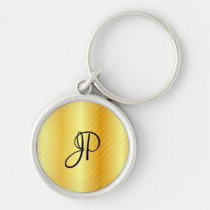 Monogram Elegant Gold Kijk Moderne Sjabloon Sleutelhanger