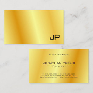 Monogram Elegant Gold look Corporate Modern Visitekaartje