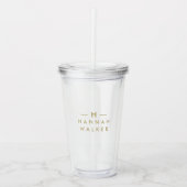 Monogram | Elegant Gold Modern minimalist Acryl Drinkbeker (Voorkant)