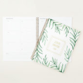Monogram Elegant Greenery Waterverf laat Big Planner (Display)