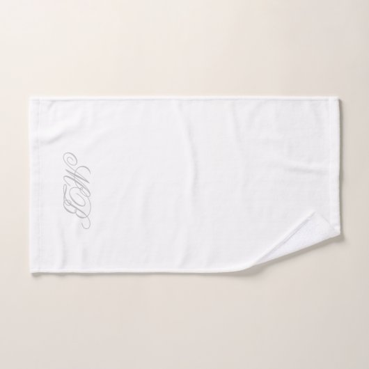 Monogram Elegant Grey Initialen White Bad Handdoek (Handdoek)