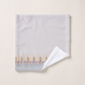 Monogram, Elegant, Horses on Gainsboro Ashy Gray (Gant de toilette)