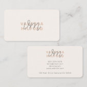 Monogram Elegant Ivory Cream Modern Minimalist Visitekaartje (Voorkant / Achterkant)