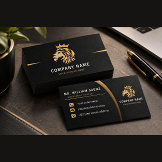 Monogram Elegant Leeuwen Logo Visitekaartje