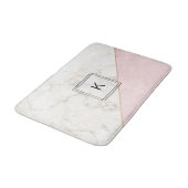 Monogram Elegant Marble Minimalist Roos Gold Badmat (Gekanteld)