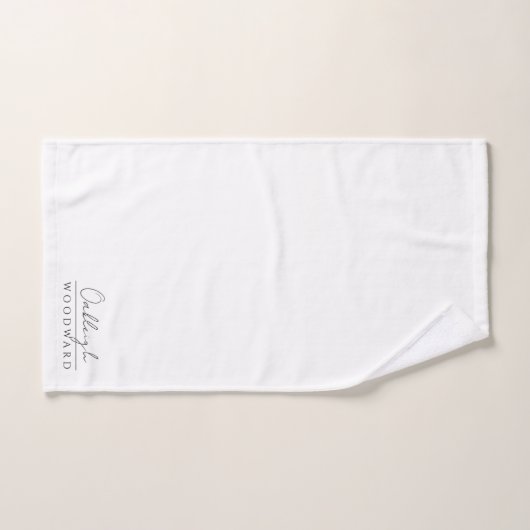 Monogram Elegant minimaal wit Bad Handdoek (Handdoek)