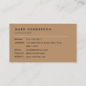 Monogram Elegant Modern Bruin Visitekaartje (Achterkant)