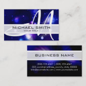 Monogram Elegant Modern Galaxy Visitekaartje (Voorkant / Achterkant)