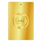 Monogram Elegant Modern Gold Kijk Sjabloon Mini Klembord (Achterkant)