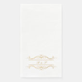 Monogram Elegant Modern Gold Swirl Script Wedding Servet (Voorkant)