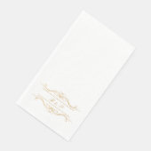 Monogram Elegant Modern Gold Swirl Script Wedding Servet (Hoek)
