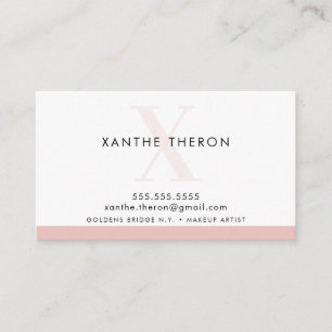 MONOGRAM elegant modern minimal bord roze Visitekaartje