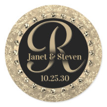Monogram Elegant Names Gold Glam Seal