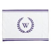 Monogram Elegant Navy Blue White Kussenslopen (Voorkant-Rechts)