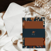 Monogram Elegant Navy Bruiloft Uitnodigingen Wikkel