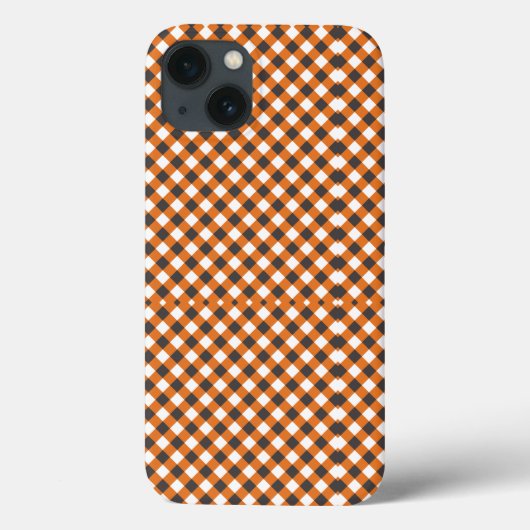 Monogram Elegant Oranje Wit Geruit Gingham Case-Mate iPhone Case (Achterkant)