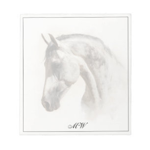 Monogram Elegant Paard Ruitersport Maatwerk Beginl Notitieblok