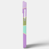 Monogram Elegant Paarse Groene Retro Zonnegolven Case-Mate iPhone Case (Achterkant / Links)