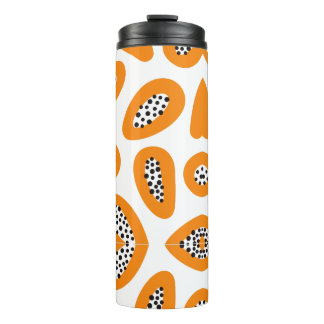 Monogram Elegant Papaya Patroon Thermosbeker