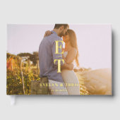 Monogram Elegant Photo Mariage Livre d'invité (Recto)